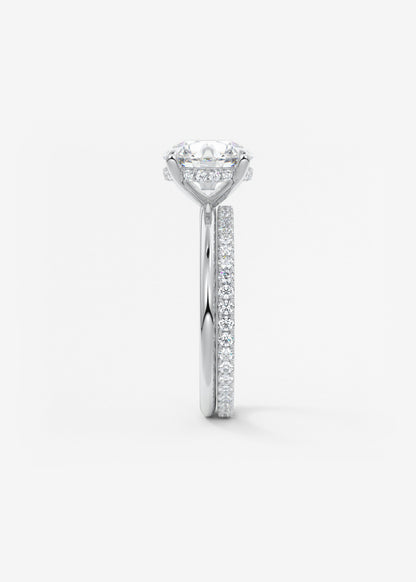 Round Hidden Halo Lab Grown Diamond Engagement Ring