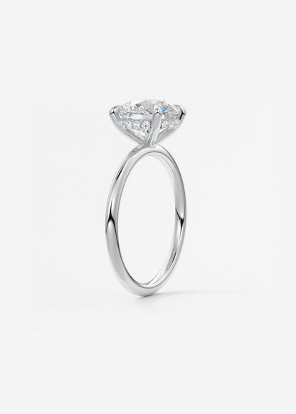 Round Hidden Halo Lab Grown Diamond Engagement Ring