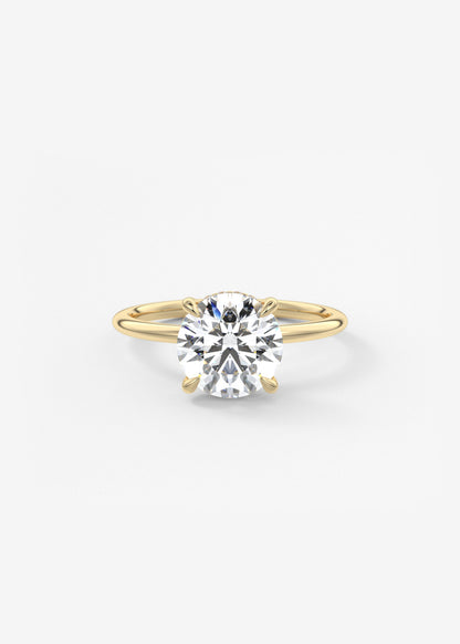 Round Hidden Halo Lab Grown Diamond Engagement Ring