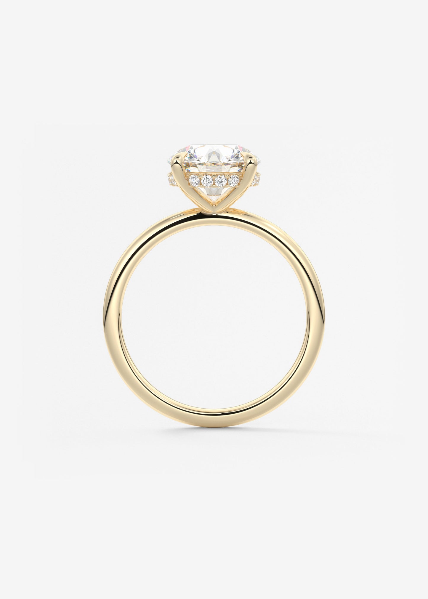 Round Hidden Halo Lab Grown Diamond Engagement Ring