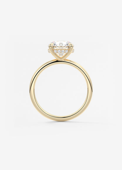 Round Hidden Halo Lab Grown Diamond Engagement Ring