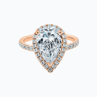 3.0 CT Pear Halo CVD F/VS2 Diamond Engagement Ring 7