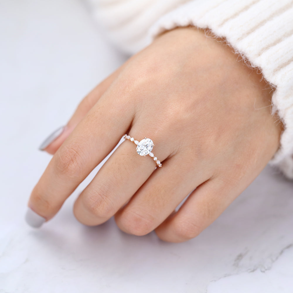 Oval Pave Lab-Grown Diamond Engagement Ring