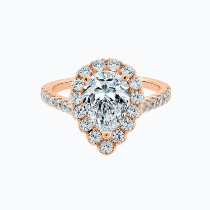 2.0 CT Pear Halo CVD F/VS2 Diamond Engagement Ring 4
