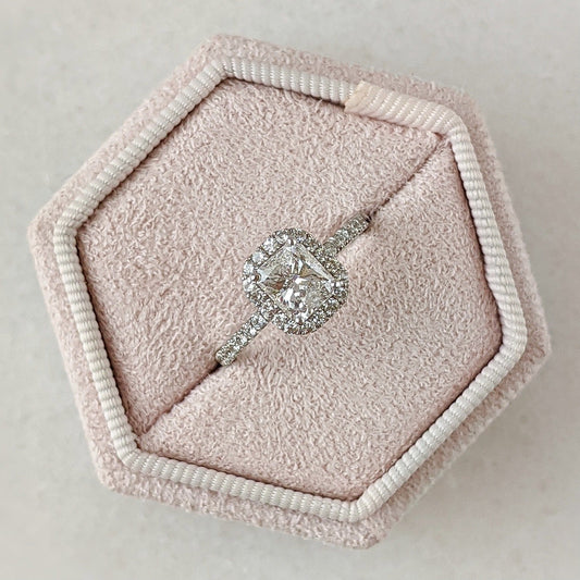 Radiant Halo & Pave Lab Grown Diamond Engagement Ring