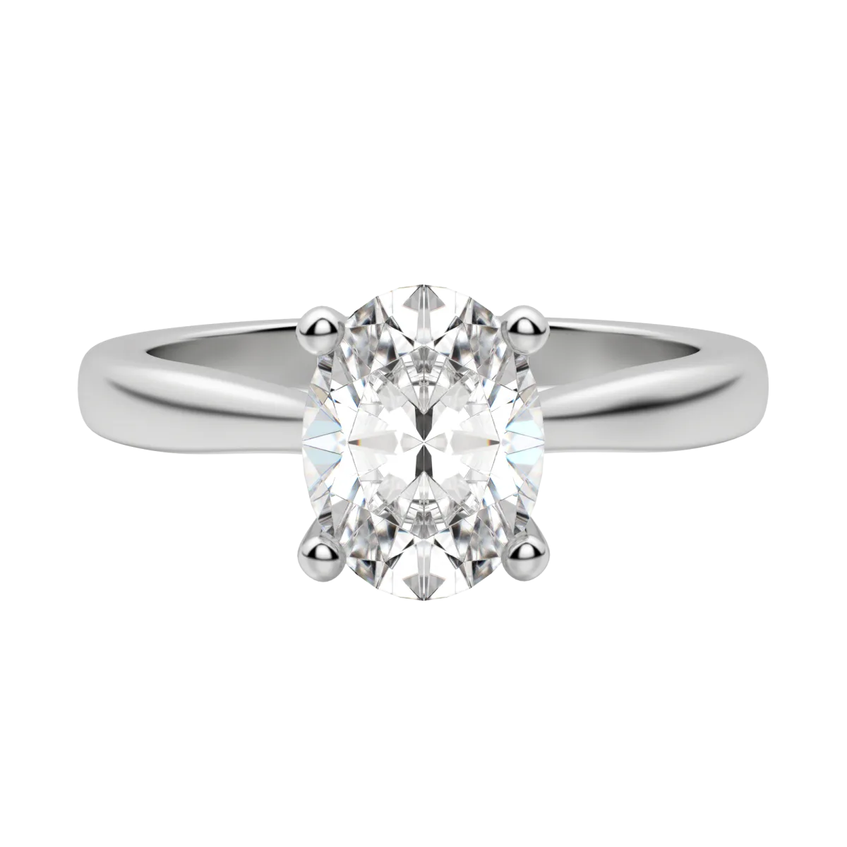 1.33 CT Oval Cut Solitaire Moissanite Engagement Ring 3