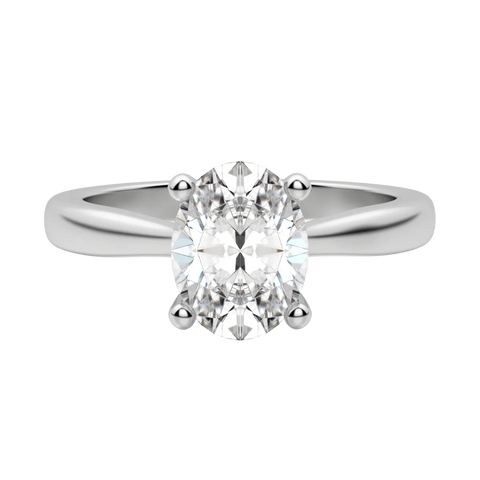 1.33 CT Oval Cut Solitaire Moissanite Engagement Ring 3