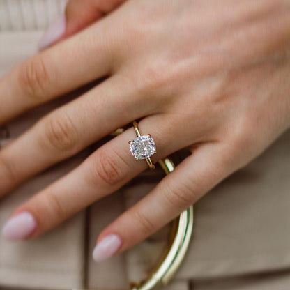 Cushion Pave Lab Grown Diamond Engagement Ring