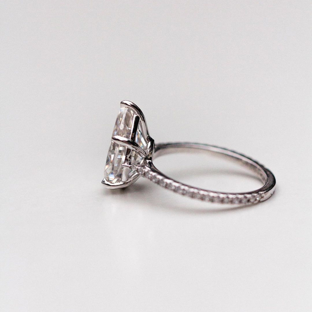 Pear Pave Lab Grown Diamond Engagement Ring