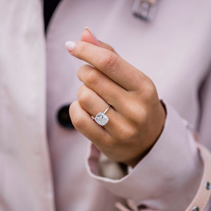 Cushion Solitaire Lab Grown Diamond Engagement Ring