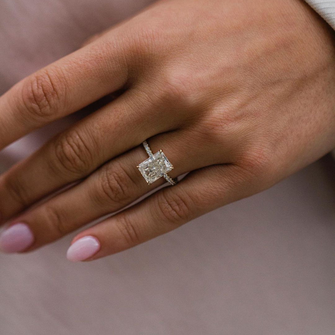 Radiant Pave Lab Grown Diamond Engagement Ring