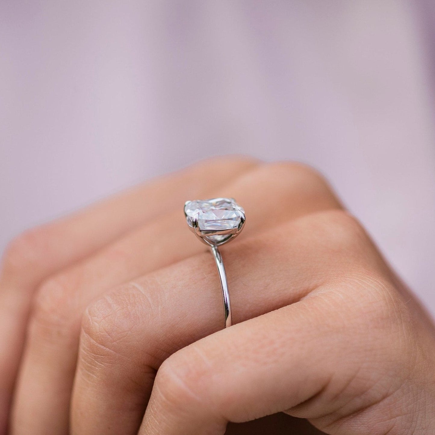Cushion Solitaire Lab Grown Diamond Engagement Ring