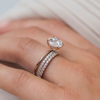 East West Oval Solitaire Lab Grown Diamond Engagement Ring