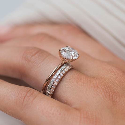 East West Oval Solitaire Lab Grown Diamond Engagement Ring