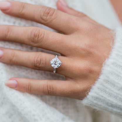 Round Vintage Pave Lab Grown Diamond Engagement Ring