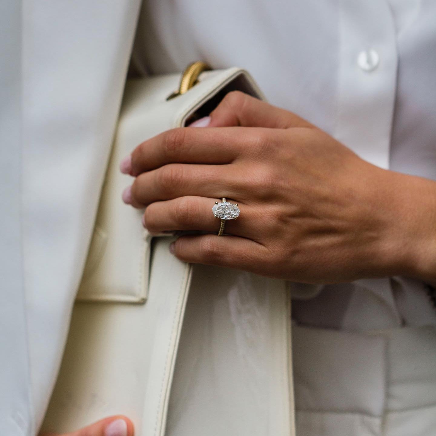 Oval Pave Lab Grown Diamond Engagement Ring
