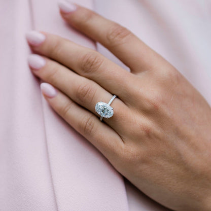 Oval Pave Lab Grown Diamond Engagement Ring