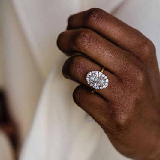 Oval Halo Lab Grown Diamond Engagement Ring