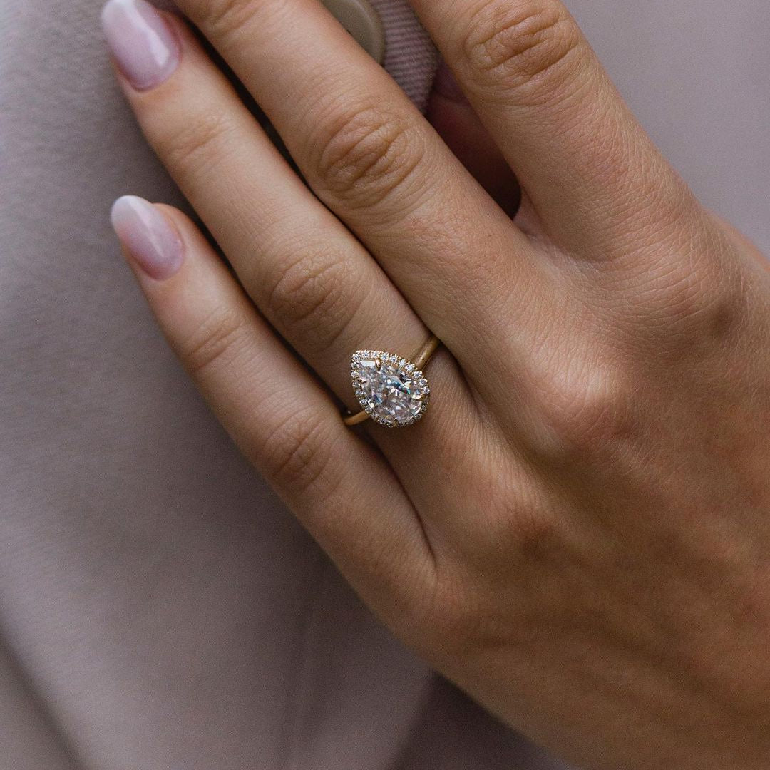 Pear Halo Lab Grown Diamond Engagement Ring