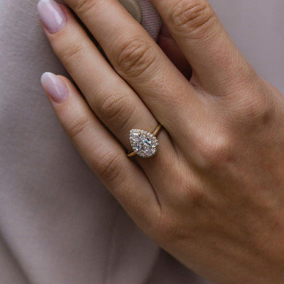 Pear Halo Lab Grown Diamond Engagement Ring