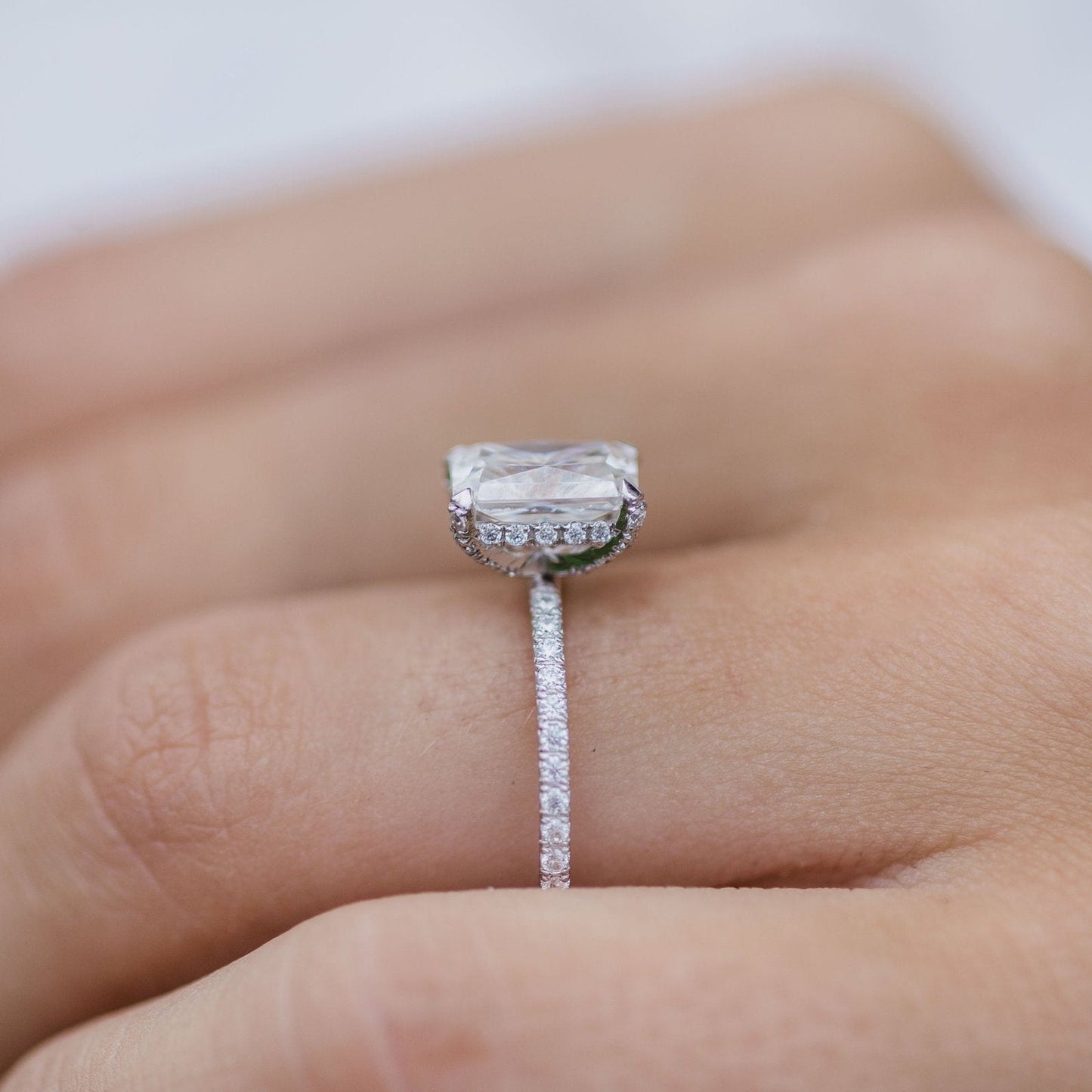 Radiant Pave Lab Grown Diamond Engagement Ring