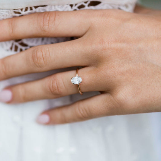 Oval Hidden Halo Lab Grown Diamond Engagement Ring