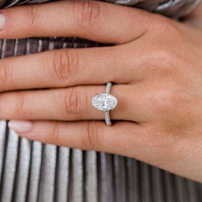 Oval Pave Lab Grown Diamond Engagement Ring