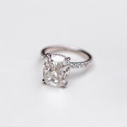 Cushion Pave Lab Grown Diamond Engagement Ring