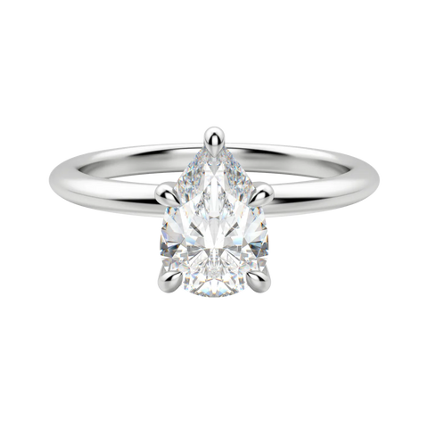 1.33 CT Pear Solitaire Moissanite Engagement Ring With Hidden Halo Setting 4