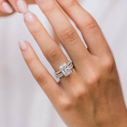 Radiant Pave Lab Grown Diamond Engagement Ring