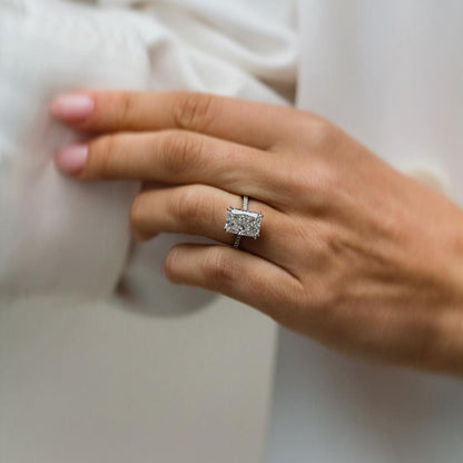 Radiant Pave Lab Grown Diamond Engagement Ring