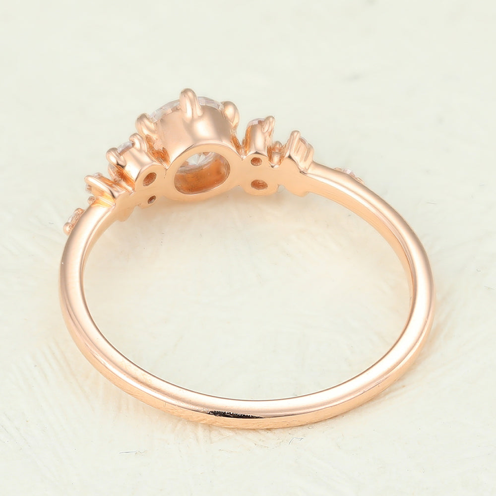 Round Cluster Lab-Grown Diamond Engagement Ring