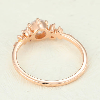 Round Cluster Lab-Grown Diamond Engagement Ring