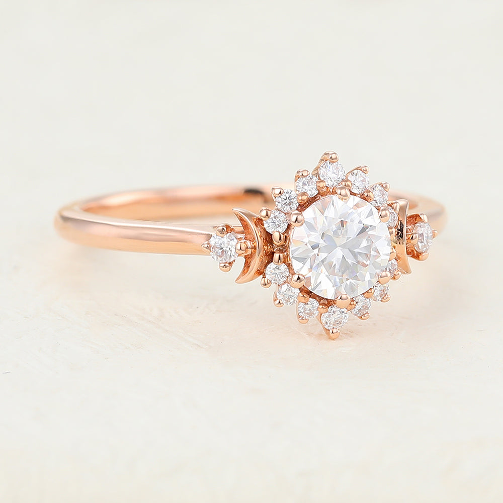 Round Cluster Lab-Grown Diamond Engagement Ring