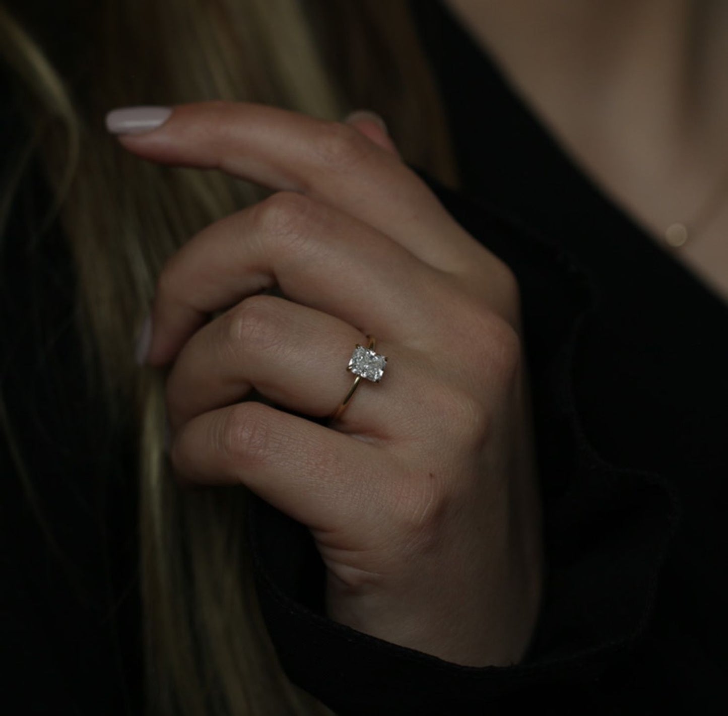 Radiant Solitaire Lab Grown Diamond Engagement Ring