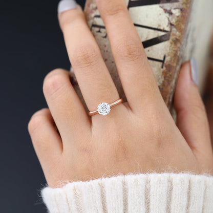 Round Solitaire Lab-Grown Diamond Engagement Ring