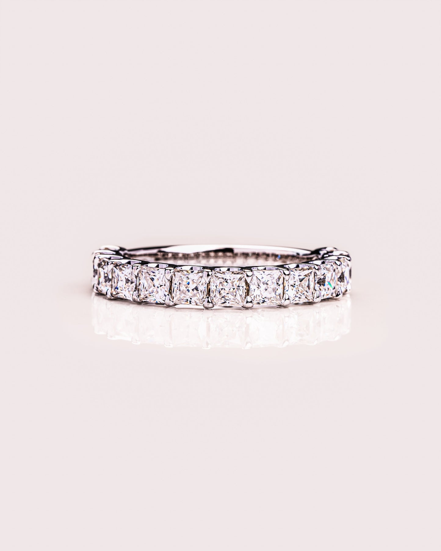 2.8 CT Princess Shaped Half Eternity Lab Grown Diamond Wedding Band