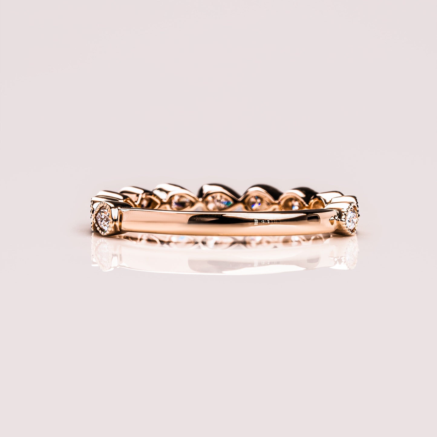 0.8 TCW Pear Milgrain Lab Grown Diamond Wedding Band