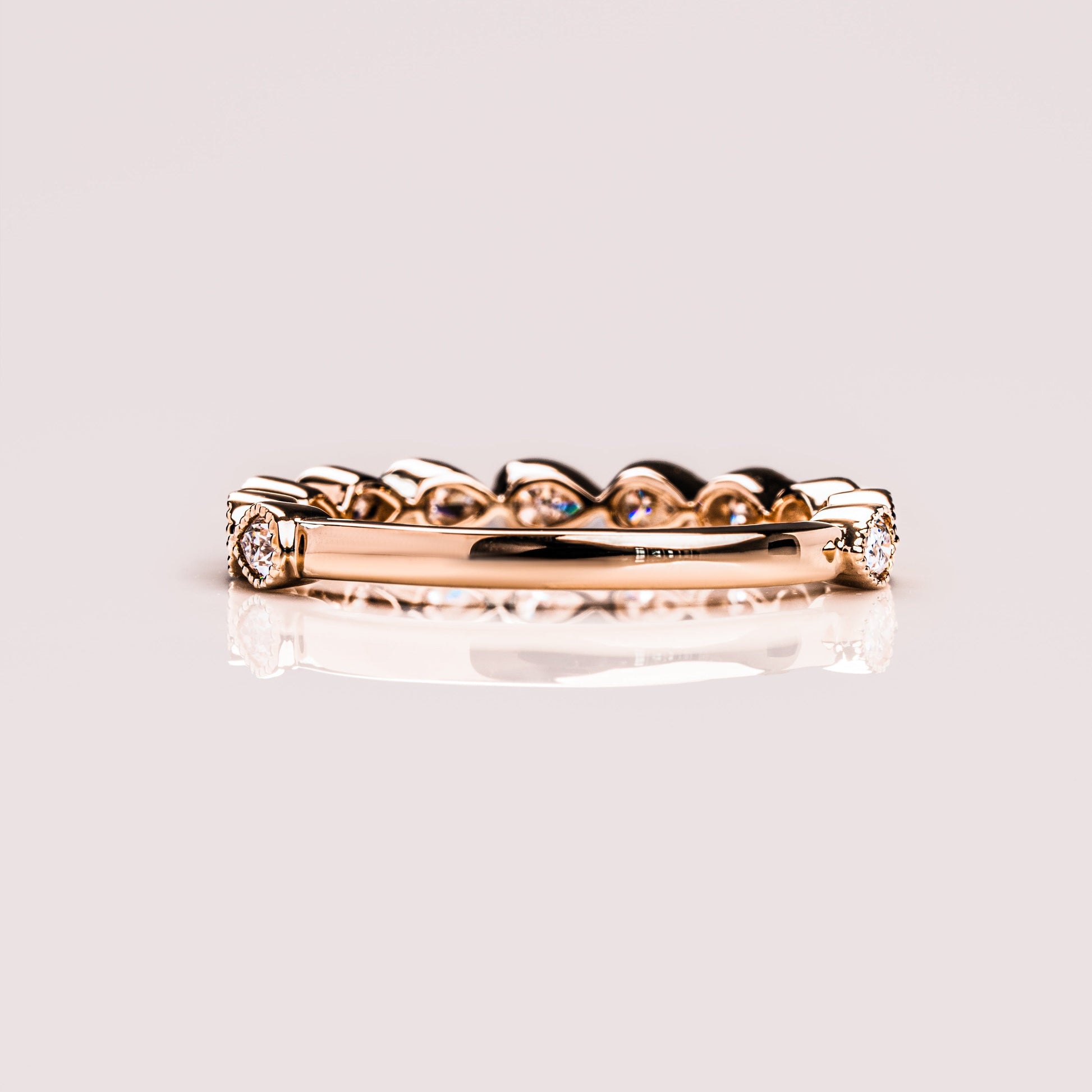 0.8 TCW Pear Milgrain Lab Grown Diamond Wedding Band