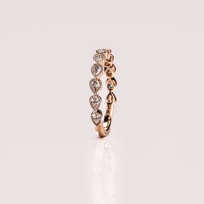 0.8 TCW Pear Milgrain Lab Grown Diamond Wedding Band