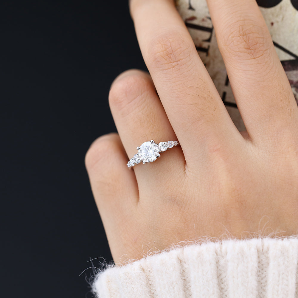 Round Pave Lab-Grown Diamond Engagement Ring