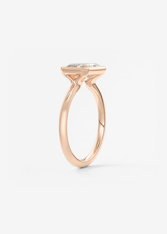 Radiant East West Bezel Lab Grown Diamond Engagement Ring