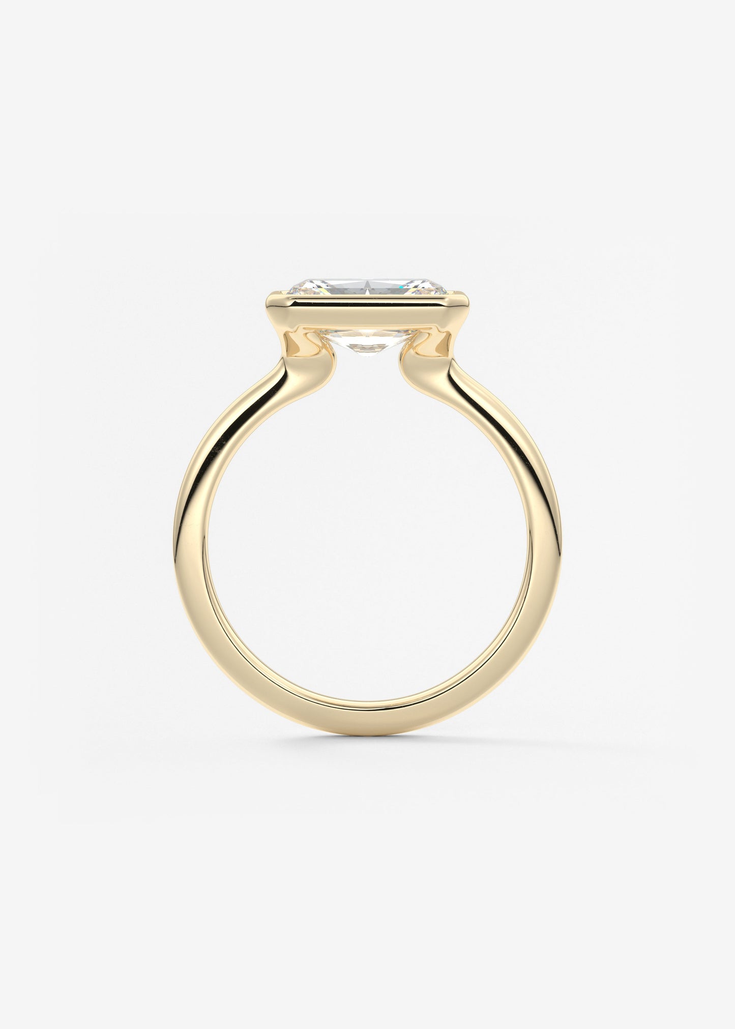 Radiant East West Bezel Lab Grown Diamond Engagement Ring