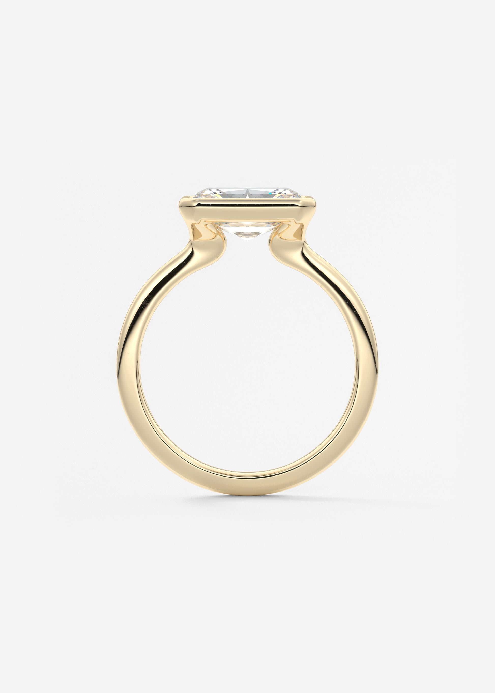 Radiant East West Bezel Lab Grown Diamond Engagement Ring