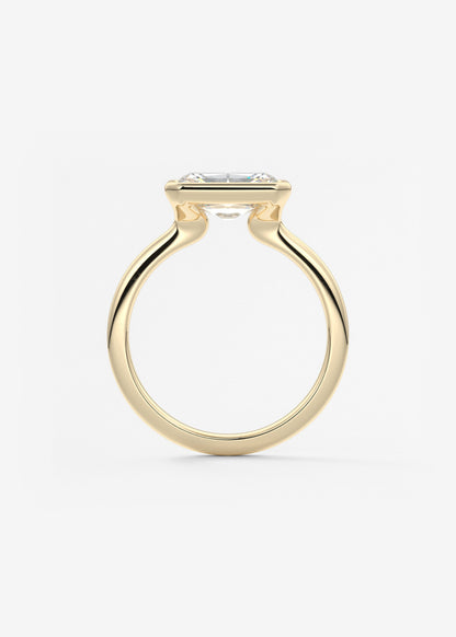 Radiant East West Bezel Lab Grown Diamond Engagement Ring