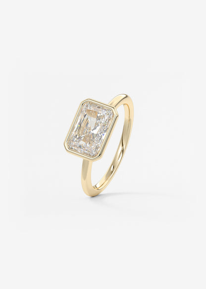 Radiant East West Bezel Lab Grown Diamond Engagement Ring