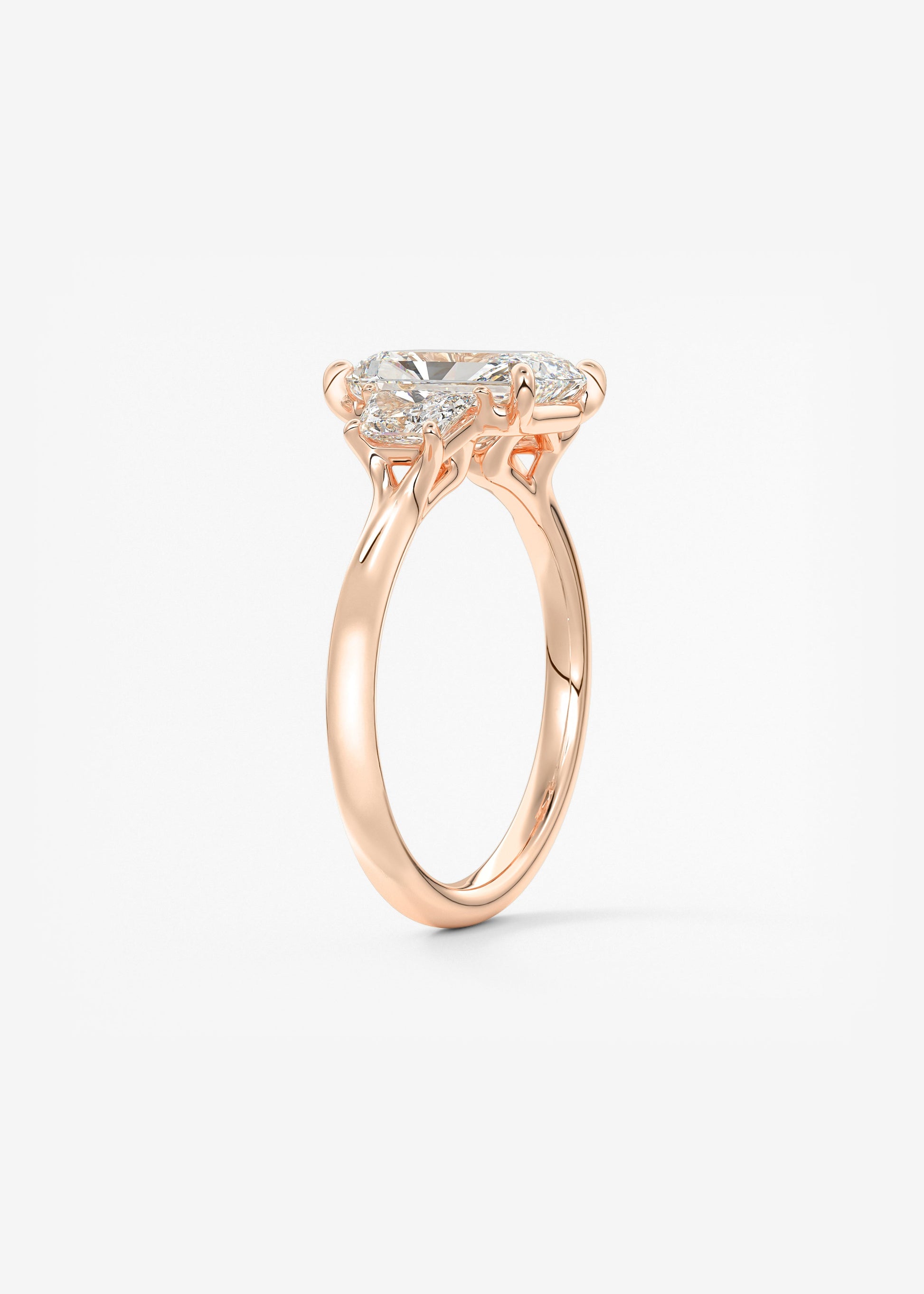 Radiant Three Stone Lab Grown Diamond Engagement Ring
