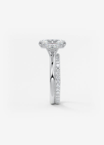 Radiant Three Stone Lab Grown Diamond Engagement Ring