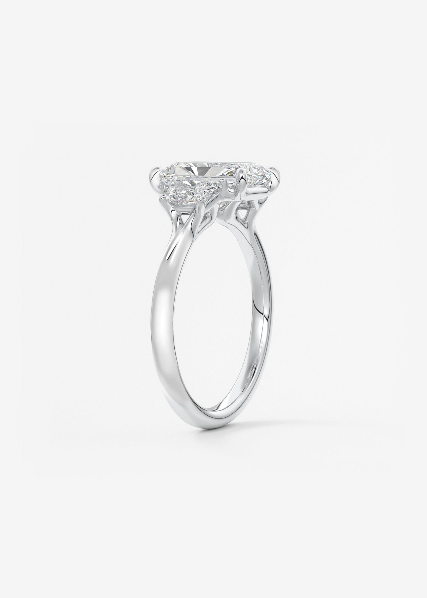 Radiant Three Stone Lab Grown Diamond Engagement Ring