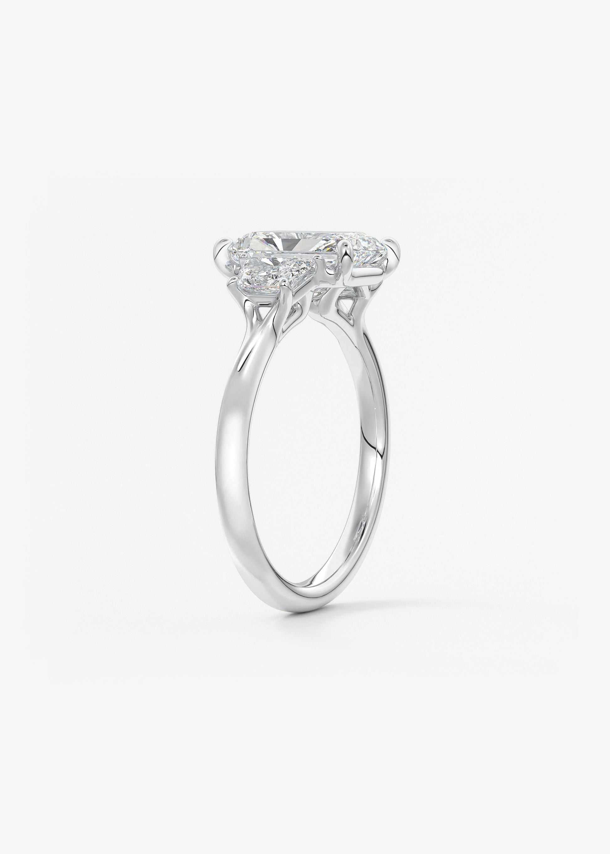 Radiant Three Stone Lab Grown Diamond Engagement Ring
